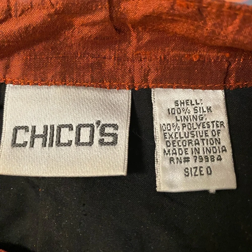 Chicos Silk Jacket/cardigan Embroidered Size 0 - Picture 6 of 6